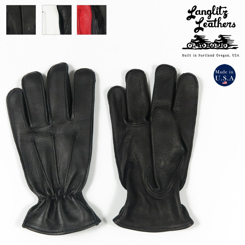 ラングリッツレザーズ Langlitz Leathers ถุงมือสำหรับทุกฤดู หนังแพะ/หนังกวาง ไม่มีซับ ถุงมือสำหรับขี่มอเตอร์ไซค์ Churchill glove