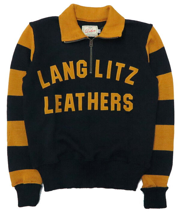 ラングリッツレザーズ Langlitz Leathers ディーエン Dehen モーターサイクル セーター ハーフジップ ウール MC SWEATER 長袖 フェルトワッペン