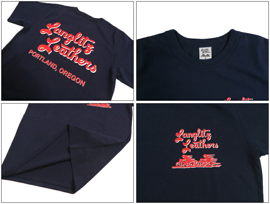 ラングリッツレザーズ Langlitz Leathers 半袖 Tシャツ ロゴプリント 日本製 LLC-003 Type A 2tone【2026年春夏新作】
