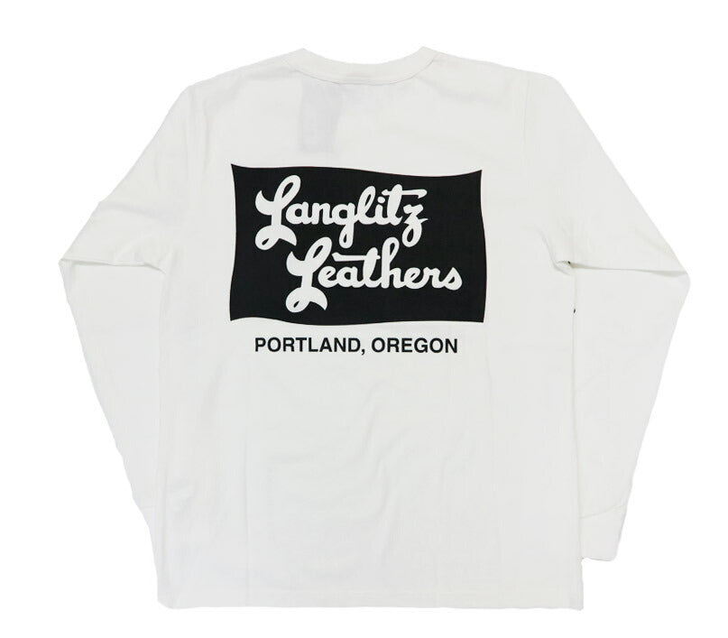 ラングリッツレザーズ Langlitz Leathers เสื้อยืดแขนยาวพิมพ์โลโก้ ผลิตในญี่ปุ่น LLC-004 TYPE-A　Flag