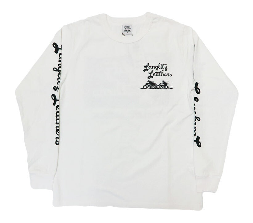 ラングリッツレザーズ Langlitz Leathers เสื้อยืดแขนยาวพิมพ์โลโก้ ผลิตในญี่ปุ่น LLC-004 TYPE-A　Flag