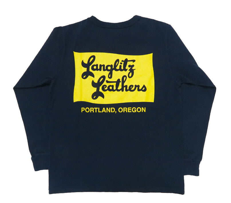 ラングリッツレザーズ Langlitz Leathers เสื้อยืดแขนยาวพิมพ์โลโก้ ผลิตในญี่ปุ่น LLC-004 TYPE-A　Flag
