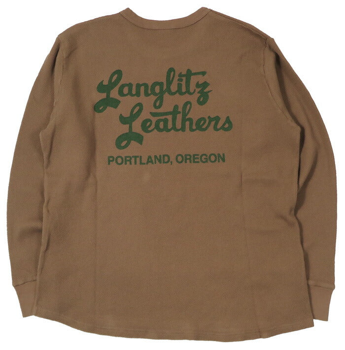 ラングリッツレザーズ Langlitz Leathers 長袖 サーマル Tシャツ 定番ロゴ 日本製 LLC-013-TypeA 【2026年春夏新作】