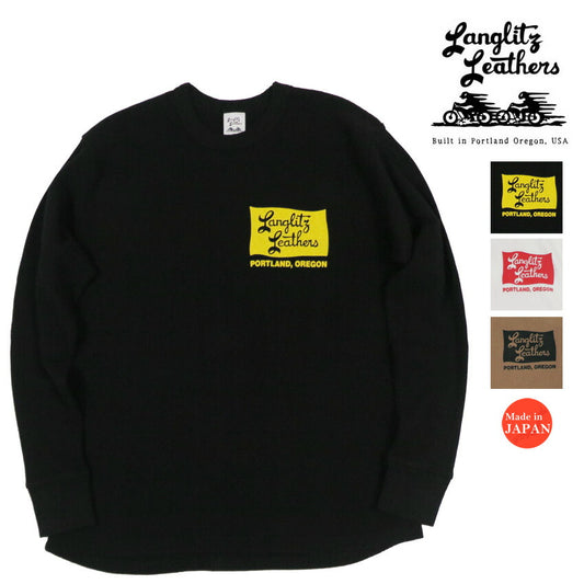 Langlitz Leathers 랑글리츠 레더스 긴팔 써멀 티셔츠 플래그 로고 일본제 LLC-013-TypeO 【2026년 봄/여름 신작】