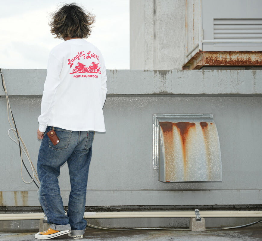 ラングリッツレザーズ Langlitz Leathers 長袖 サーマル Tシャツ フラッグロゴ 日本製 LLC-013-TypeO 【2026年春夏新作】