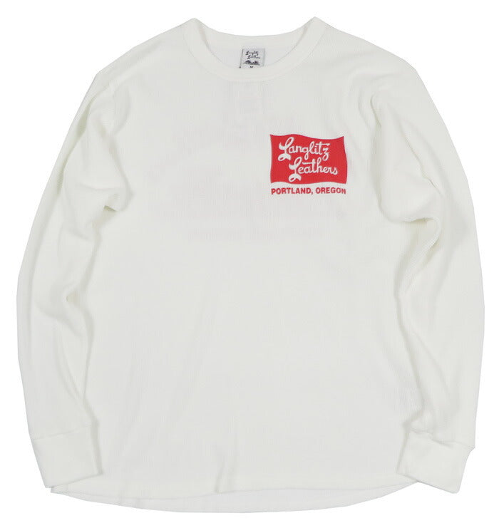 ラングリッツレザーズ Langlitz Leathers 長袖 サーマル Tシャツ フラッグロゴ 日本製 LLC-013-TypeO 【2026年春夏新作】