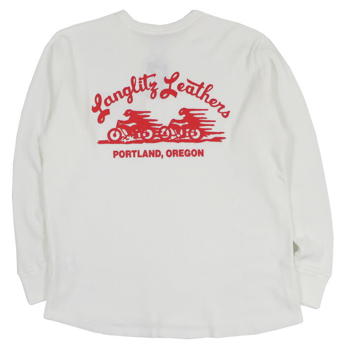 ラングリッツレザーズ Langlitz Leathers 長袖 サーマル Tシャツ フラッグロゴ 日本製 LLC-013-TypeO 【2026年春夏新作】