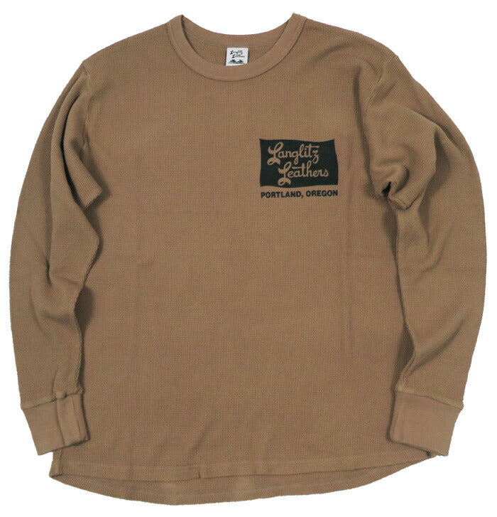 ラングリッツレザーズ Langlitz Leathers 長袖 サーマル Tシャツ フラッグロゴ 日本製 LLC-013-TypeO 【2026年春夏新作】