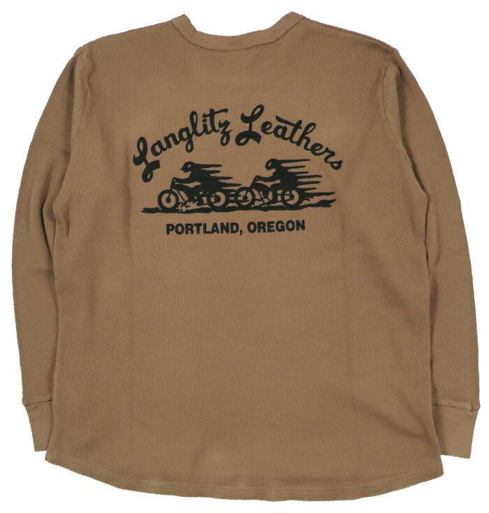 ラングリッツレザーズ Langlitz Leathers 長袖 サーマル Tシャツ フラッグロゴ 日本製 LLC-013-TypeO 【2026年春夏新作】