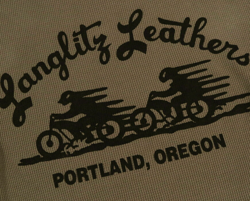 ラングリッツレザーズ Langlitz Leathers 長袖 サーマル Tシャツ フラッグロゴ 日本製 LLC-013-TypeO 【2026年春夏新作】