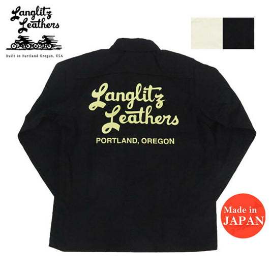 ラングリッツレザーズ Langlitz Leathers Denim Lange mouw Werk overhemd Print LLS-002 TYPEA25