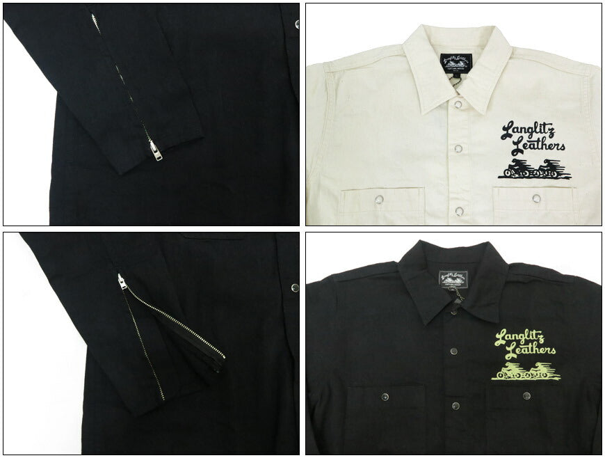 랭글리츠 레더스 Langlitz Leathers 데님 긴팔 워크 셔츠 프린트 LLS-002 TYPEA25