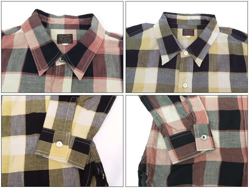 デラックスウェア DELUXEWARE LV-31 50s CHECK PATTERN 真夏対応素材 長袖 チェックシャツ 1C0224