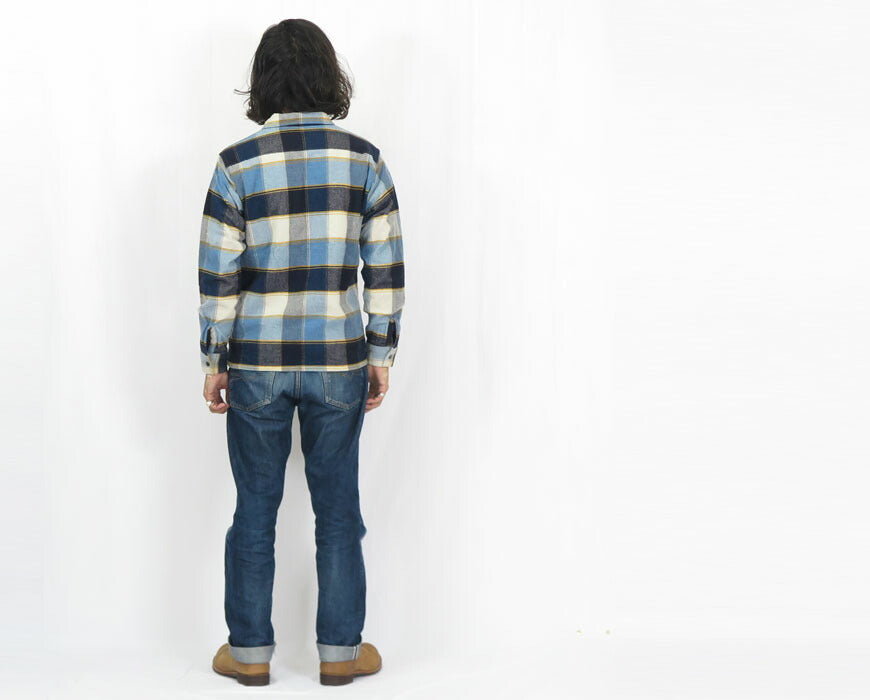 デラックスウェア DELUXEWARE เสื้อเชิ้ตแขนยาวผ้าขนสัตว์ "THROUGH WOOL SHIRT" MVB-14