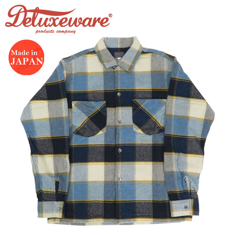 デラックスウェア DELUXEWARE เสื้อเชิ้ตแขนยาวผ้าขนสัตว์ "THROUGH WOOL SHIRT" MVB-14