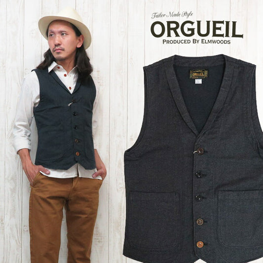 ORGUEIL オルゲイユ ジレ ベスト ショールカラー ワーク クラシック OR-4009