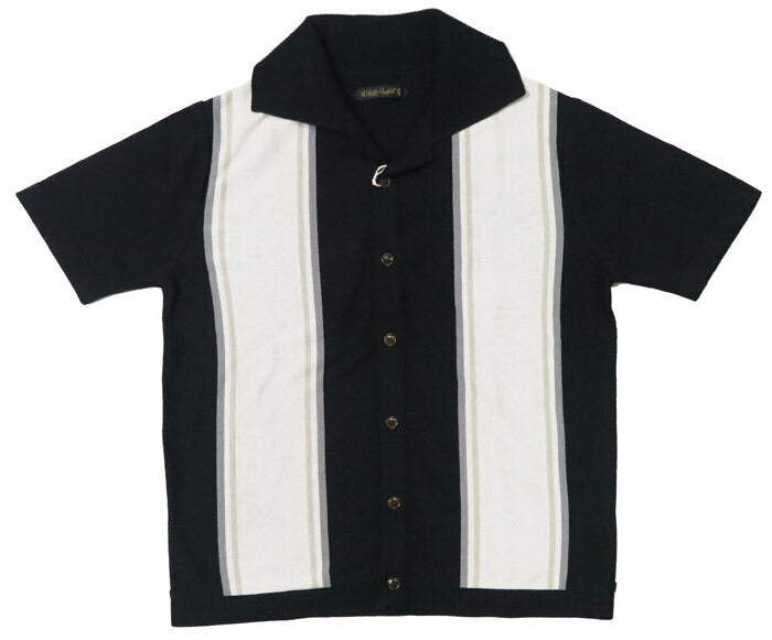 ORGUEIL オルゲイユ Baumwoll-Leinen Streifen Strickhemd Kurzarm OR-9103