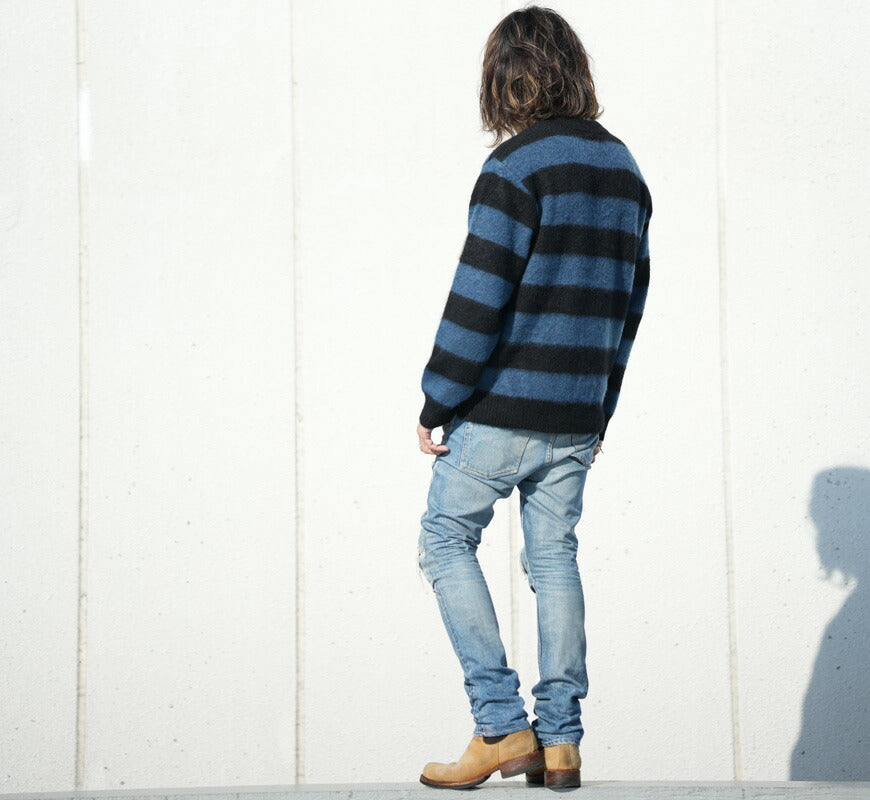 JELADO ジェラード Rundhals Streifen Mohair Pullover Lithium Mohair RG13839