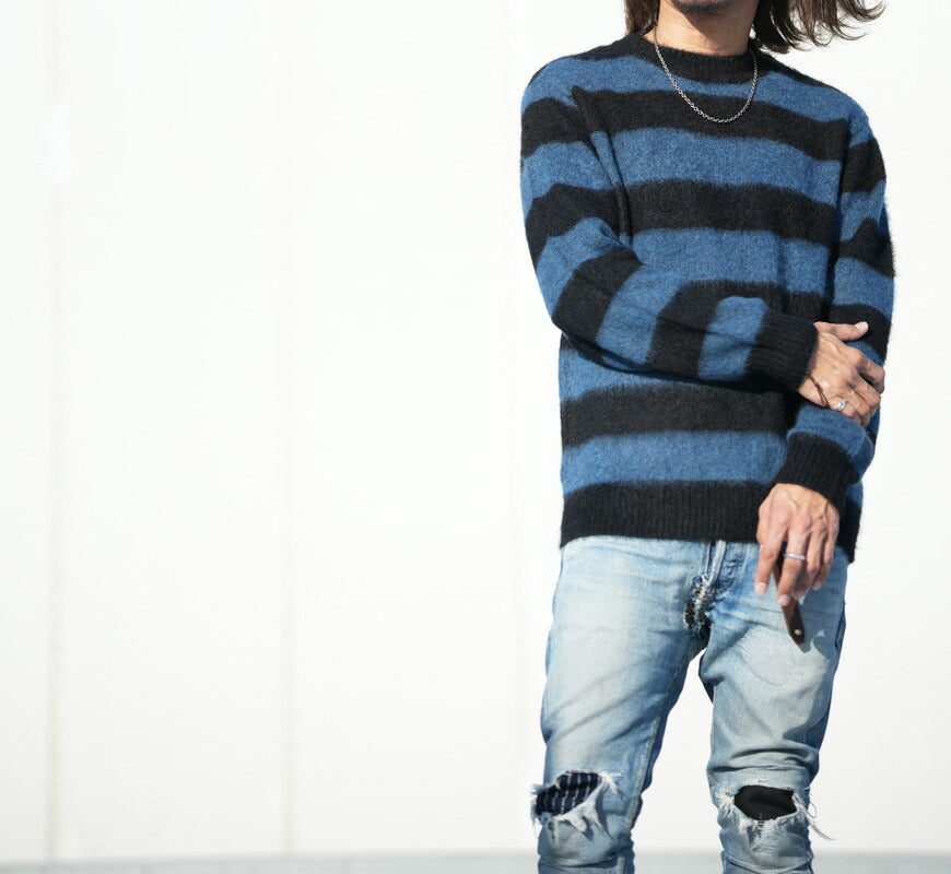 JELADO ジェラード Rundhals Streifen Mohair Pullover Lithium Mohair RG13839
