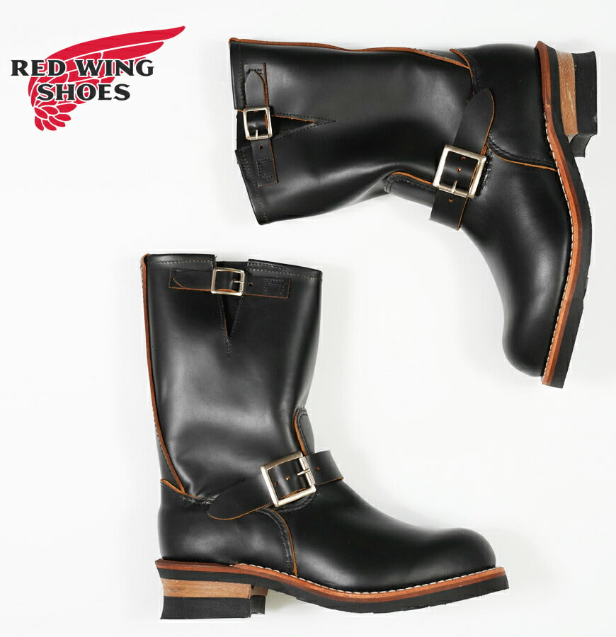 REDWING レッドウィング Engineer Boots Black "Klondike" Stovepipe Nicht-Stahlkappe Braunkern D-Weite 11 Zoll Engineer Stovepipe Style Nr.2966