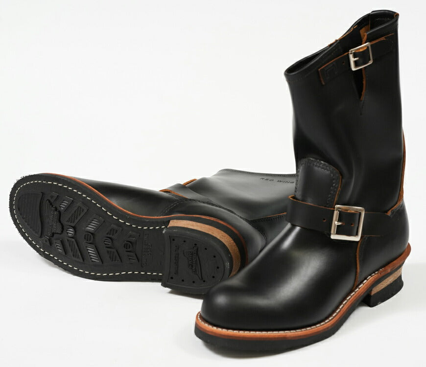 REDWING レッドウィング Engineer Boots Black "Klondike" Stovepipe Nicht-Stahlkappe Braunkern D-Weite 11 Zoll Engineer Stovepipe Style Nr.2966