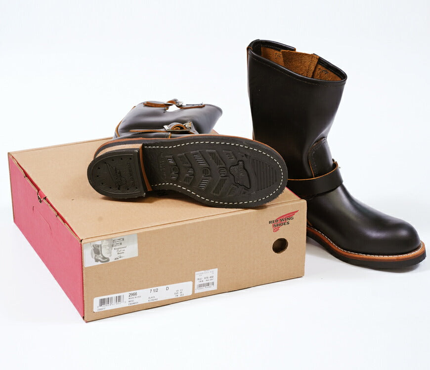 REDWING レッドウィング Engineer Boots Black "Klondike" Stovepipe Nicht-Stahlkappe Braunkern D-Weite 11 Zoll Engineer Stovepipe Style Nr.2966