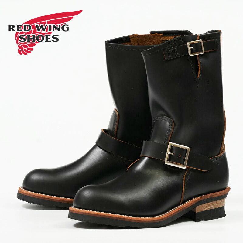 REDWING レッドウィング Engineer Boots Black "Klondike" Stovepipe Nicht-Stahlkappe Braunkern D-Weite 11 Zoll Engineer Stovepipe Style Nr.2966