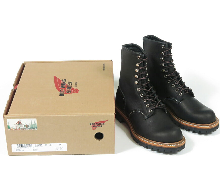 REDWING レッドウィング รองเท้าบู๊ตล็อกเกอร์ 8 นิ้ว สีดำ "Oil Slick" รุ่น Style No.4501