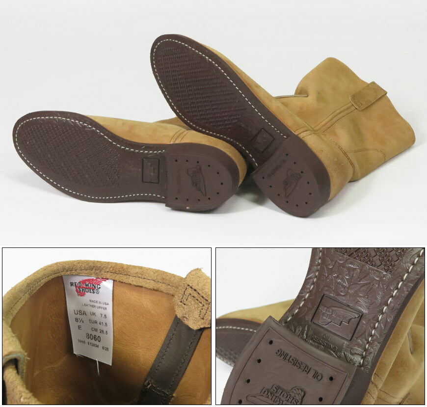 REDWING レッドウィング Sepatu Bot Kerja Kulit PECOS 11" PECOS Hawthorne Muleskinner Roughout NO.8060