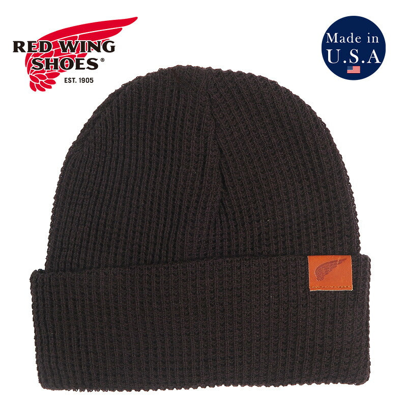 REDWING レッドウィング Shaniko Waffle Knit Beanie シャニコ ワッフルニットビーニー ブラック アメリカ製 STYLE NO.98099【2026年秋冬新作】