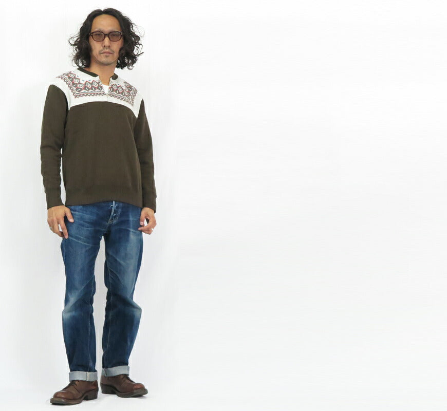 เดลักซ์แวร์ DELUXEWARE เสื้อสเวตเตอร์ฮาล์ฟซิป ลายหิมะ SNOW PATTERN ยูเนียนสเปเชียล S105-24A