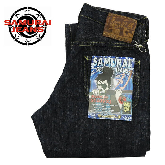ซามูไรยีนส์ SAMURAI JEANS ยีนส์ S140VXJ ทแยงซ้าย 17 ออนซ์ เซลวิจยีนส์ แบบใบมีด ทรงกระบอก วอชเดียว