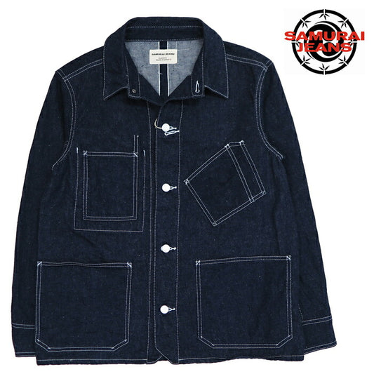 사무라이진즈 SAMURAI JEANS 사무라이 코튼 남염 10oz 데님 초어 재킷 커버올 S50CV-SC01