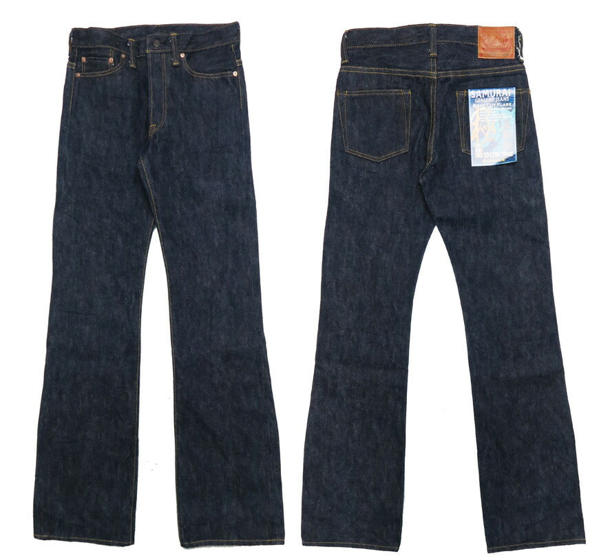 ซามูไรจีन्स SAMURAI JEANS กางเกงยีนส์ S512BC สลิมบู๊ตคัท 19oz ทาโอะมิเซลวิชเดนิม วอร์นครั้งเดียว