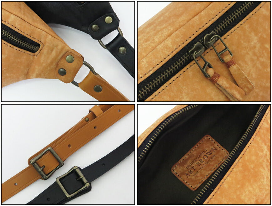 ART BROWN アートブラウン Italienisches Leder Selvaggio Body Bag Leder SAC00045AB