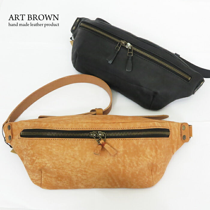 ART BROWN アートブラウン Italienisches Leder Selvaggio Body Bag Leder SAC00045AB