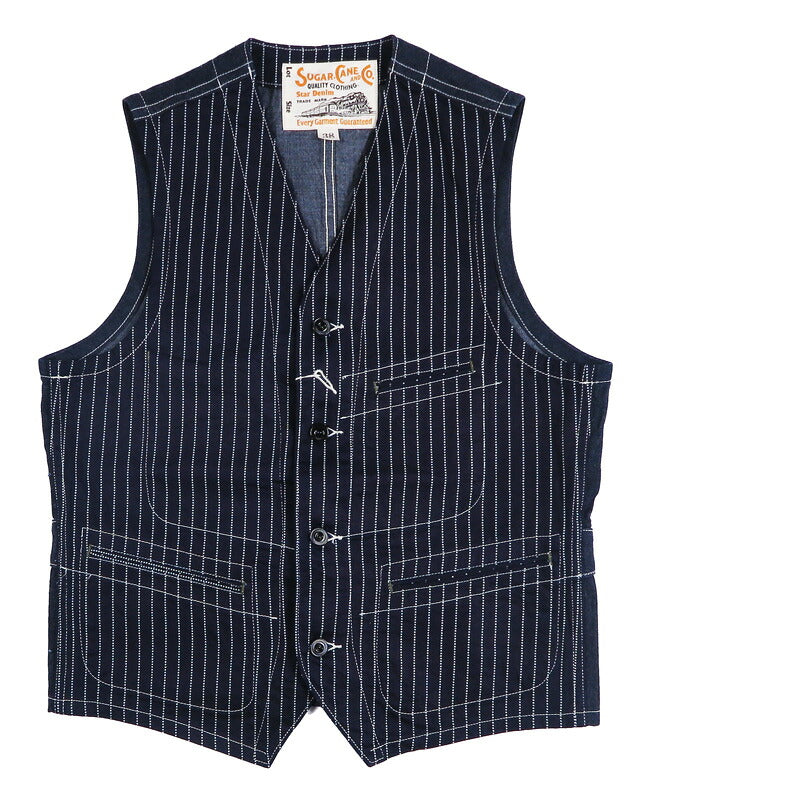 シュガーケーン SUGAR CANE 9oz ウォバッシュ ストライプ ワーク ベスト SC12654 【2026年秋冬新作】