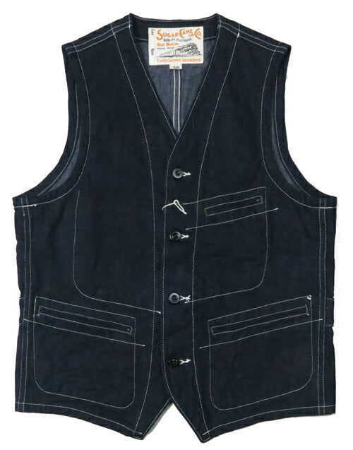 シュガーケーン SUGAR CANE 11oz ブルーデニム ワーク ベスト SC15702
