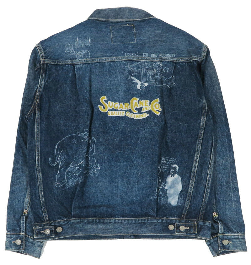 SUGAR CANE シュガーケーン 14.25oz デニム ジャケット セカンドタイプ 2nd CARTOON PAINT カートゥーンペイント DENIM JACKET 1953 ジージャン Gジャン SC15716