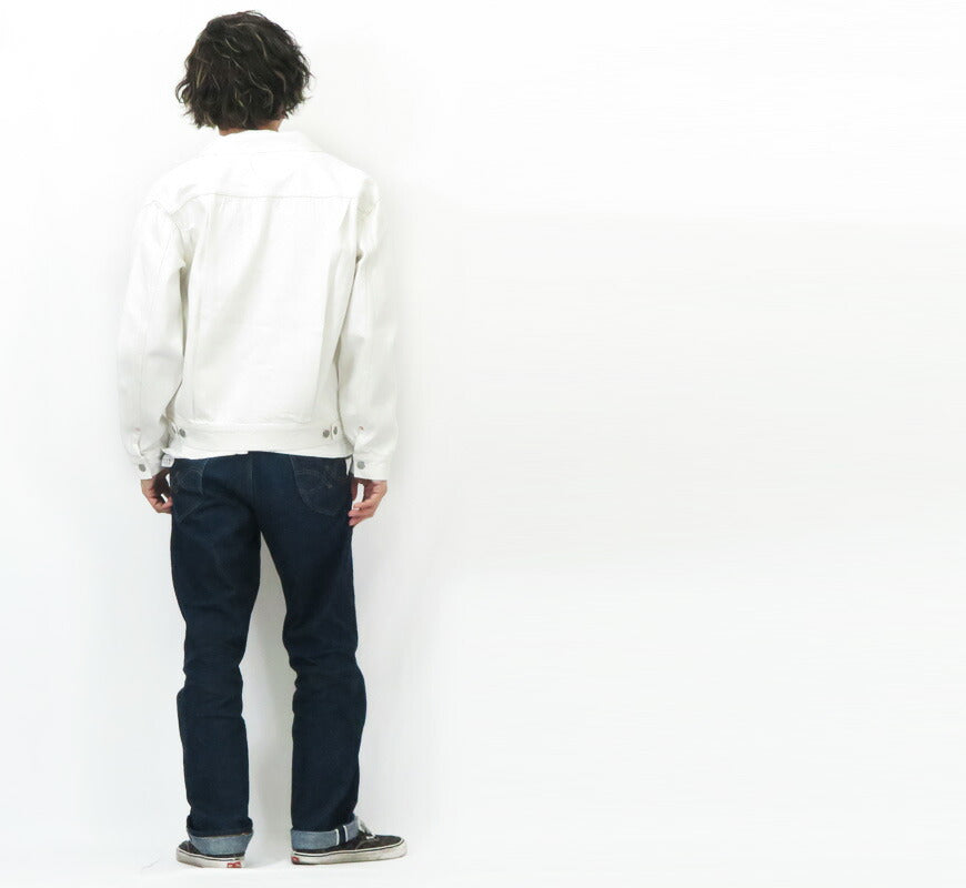 SUGAR CANE シュガーケーン แจ็กเก็ตยีนส์ผ้าดิบ 13oz สีขาว ซักล้างแบบวันวอช รุ่นปี 1953 2nd(เซคอนด์) จีแจ็กเก็ต SC15720