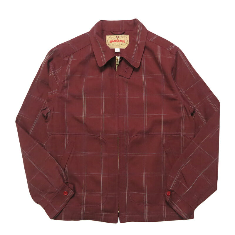 シュガーケーン SUGAR CANE 長袖 コットン/レーヨンスポーツ ジャケット RAYON COTTON GABARDINE CHECK SPORTS JACKET SC15842