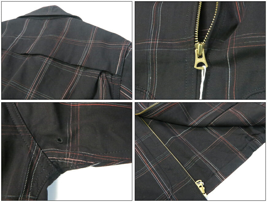 シュガーケーン SUGAR CANE 長袖 コットン/レーヨンスポーツ ジャケット RAYON COTTON GABARDINE CHECK SPORTS JACKET SC15842