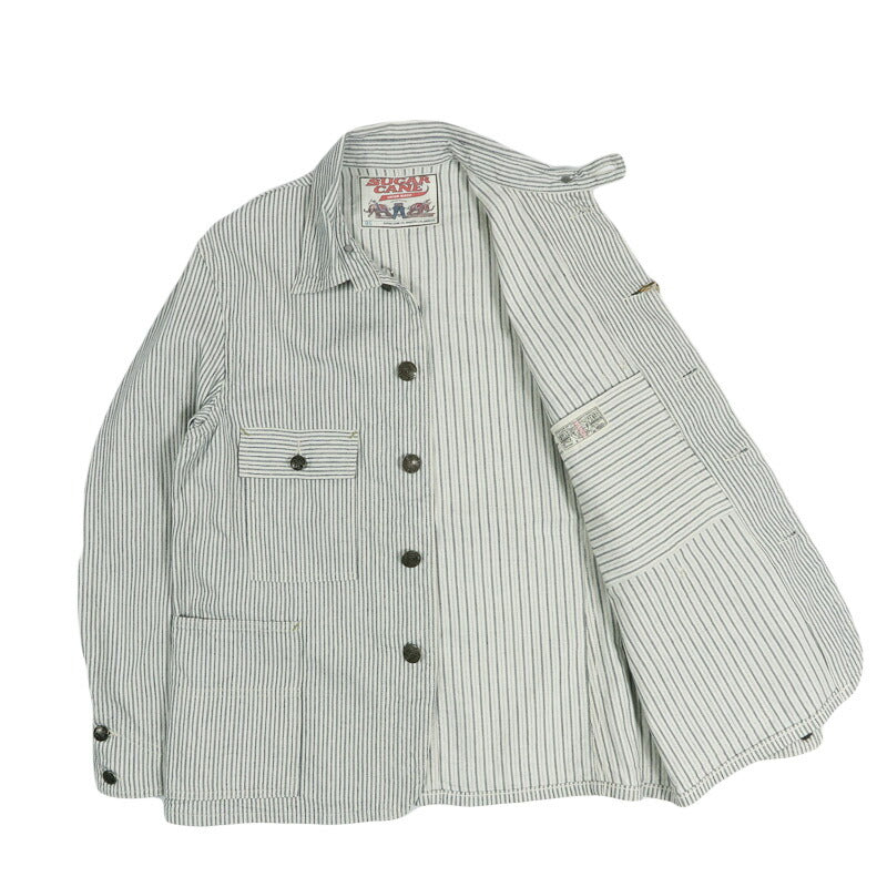 SUGAR CANE シュガーケーン インディゴストライプワークコート FICTION ROMANCE 8oz. INDIGO STRIPE WORK COAT SC15899 【2026年春夏新作】