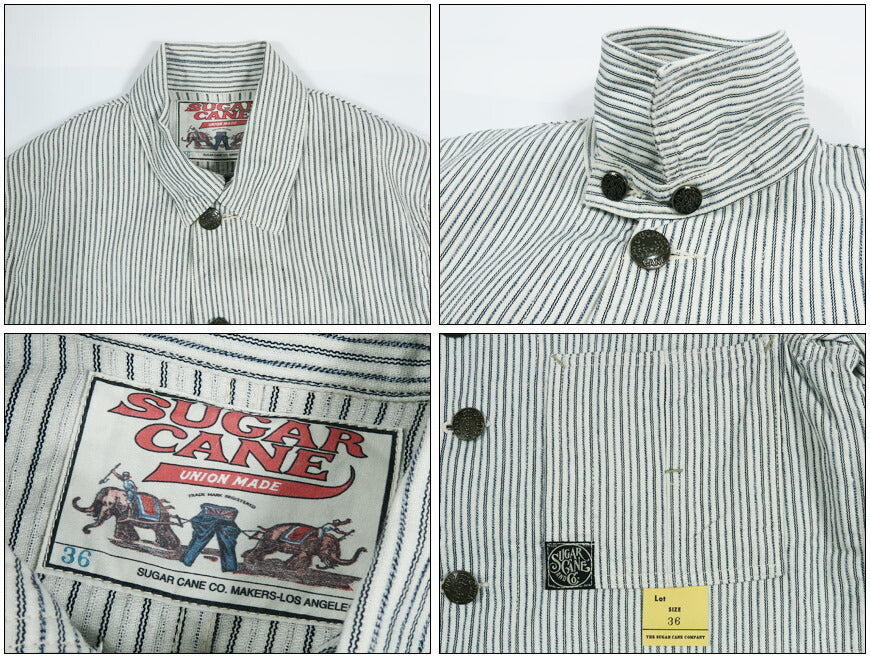SUGAR CANE シュガーケーン インディゴストライプワークコート FICTION ROMANCE 8oz. INDIGO STRIPE WORK COAT SC15899 【2026年春夏新作】