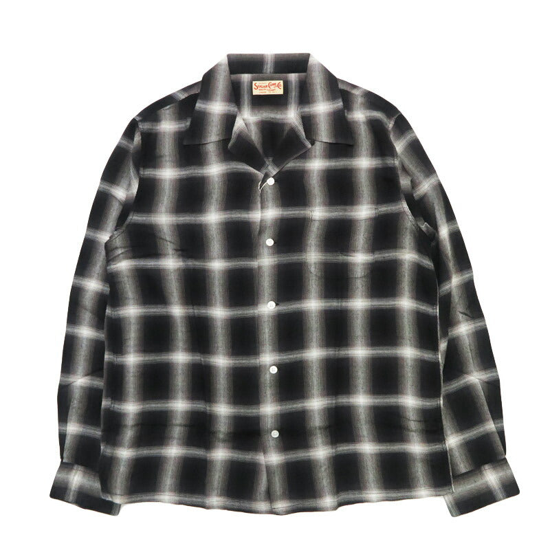 シュガーケーン SUGAR CANE Camisa de manga larga de rayón con cuadro ombré SC29120 【Novedad primavera-verano 2026】