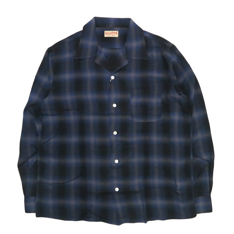 シュガーケーン SUGAR CANE Camisa de manga larga de rayón con cuadro ombré SC29120 【Novedad primavera-verano 2026】