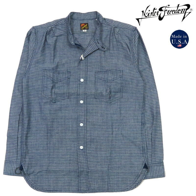 シュガーケーン SUGAR CANE MFSC NOS コーンミルズ インディゴジャガード 長袖 シャツ HOMESTEADER Mister Freedom ミスターフリーダム SC29468