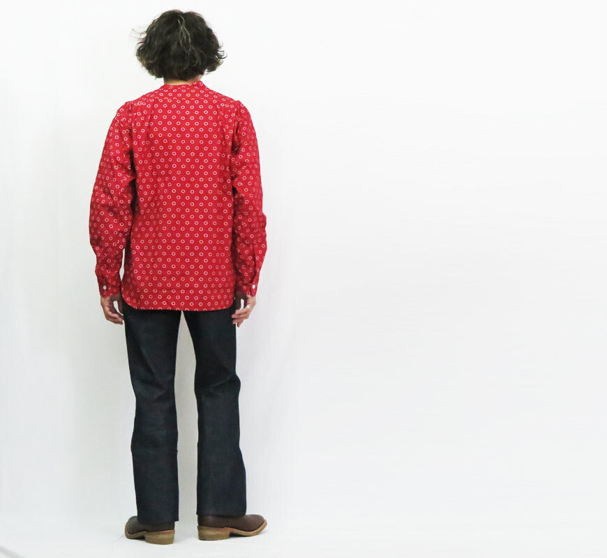 シュガーケーン SUGAR CANE MFSC NOS レッドキャリコ 抜染プリント 長袖 シャツ HOMESTEADER Mister Freedom ミスターフリーダム SC29469