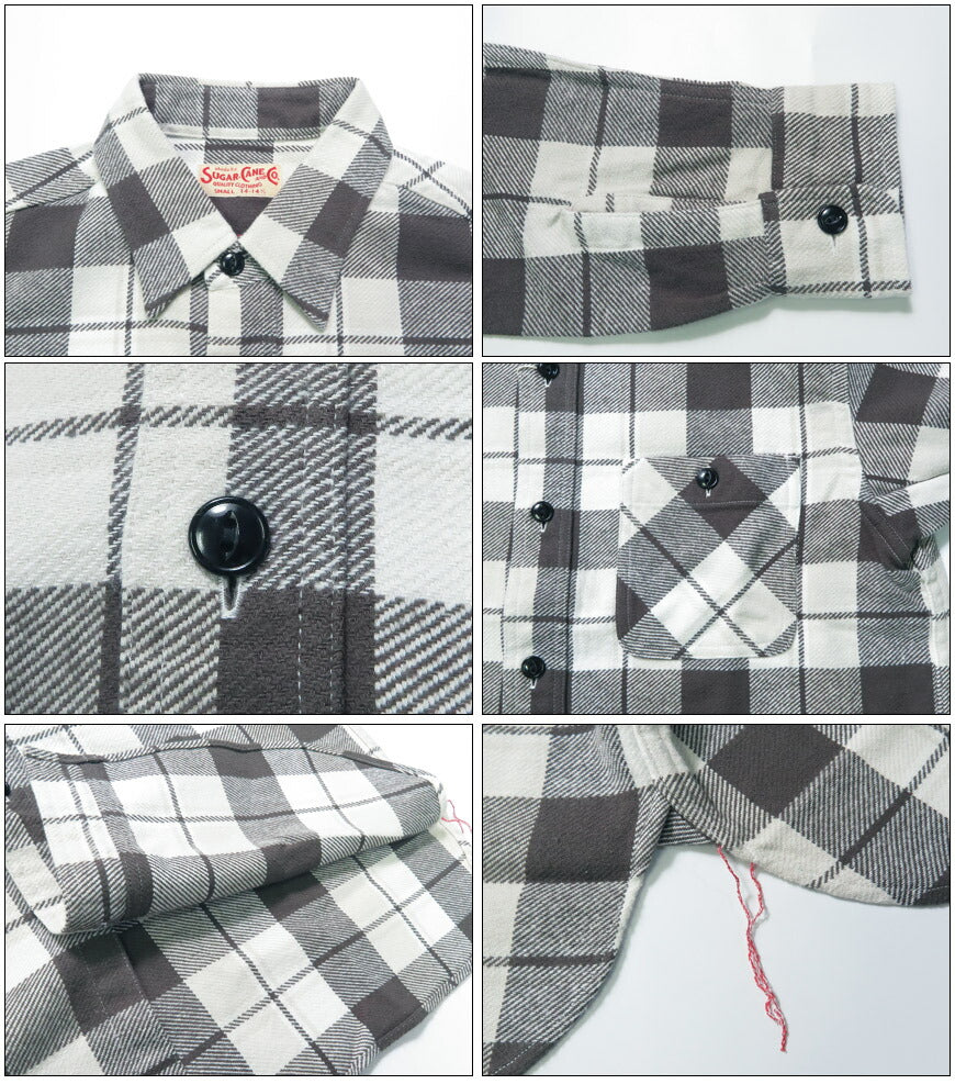 シュガーケーン SUGAR CANE 長袖 ツイルチェックワークシャツ  TWILL CHECK WORK SHIRT SC29558