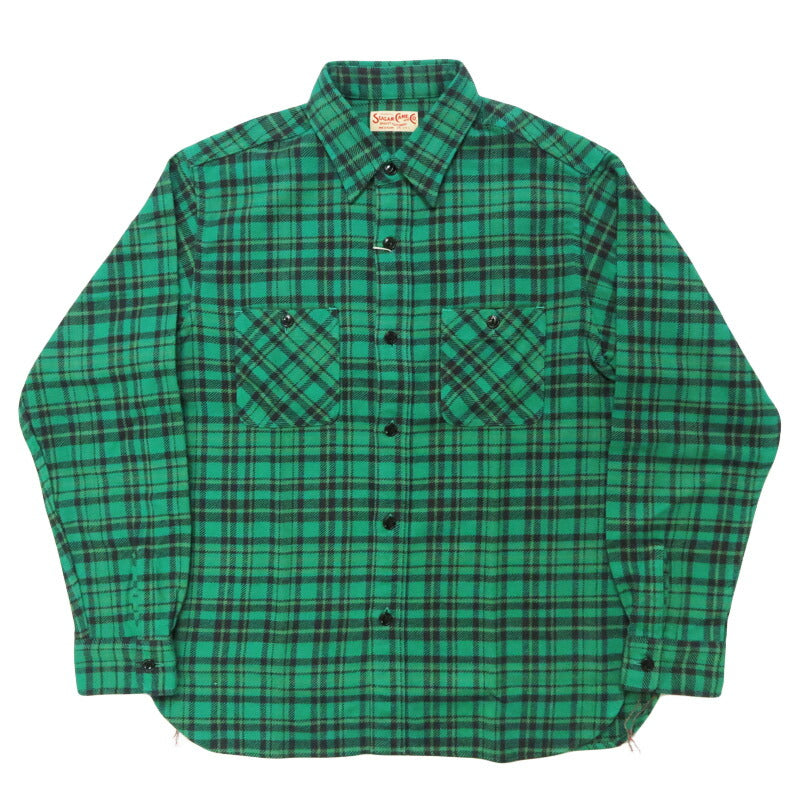 シュガーケーン SUGAR CANE 長袖 ワークシャツ ツイルチェック  SC29559
